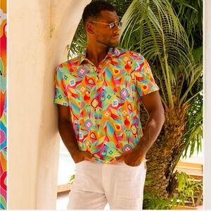 Kenny Flowers Parrots of the Carribean Shirt Size Small